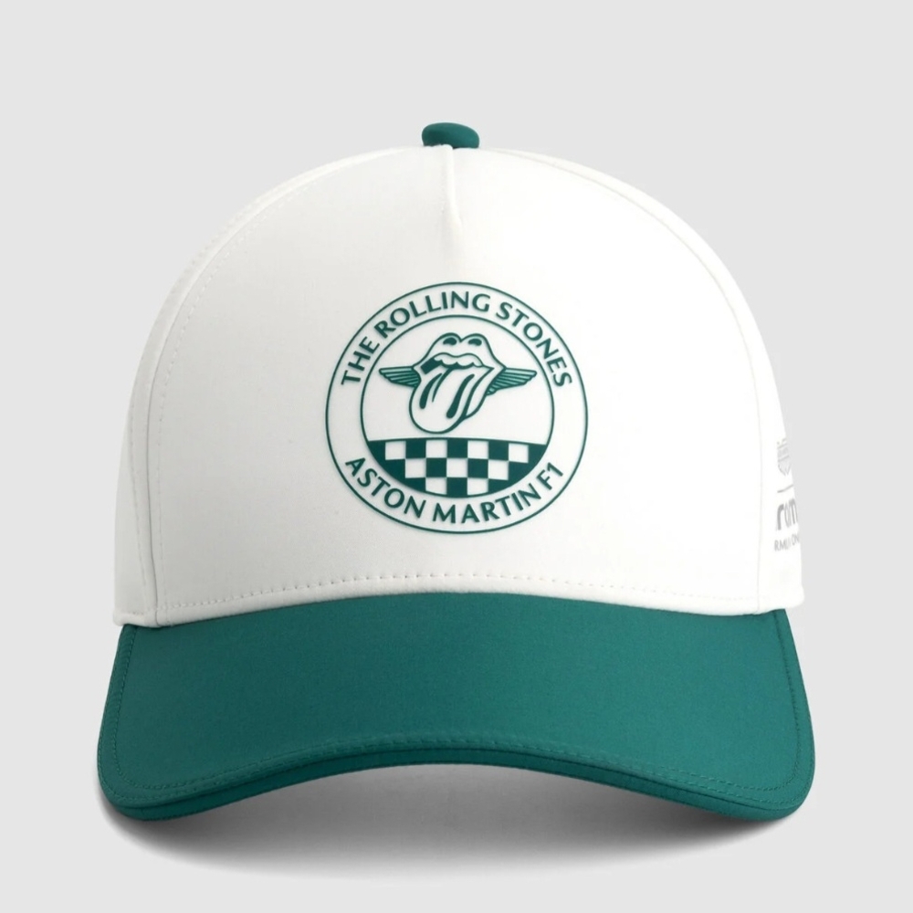 Rolling Stones X Aston Martin F1 White and Green Cap